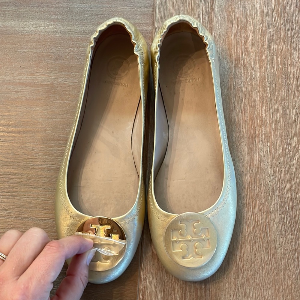 Gold Tory Burch flats